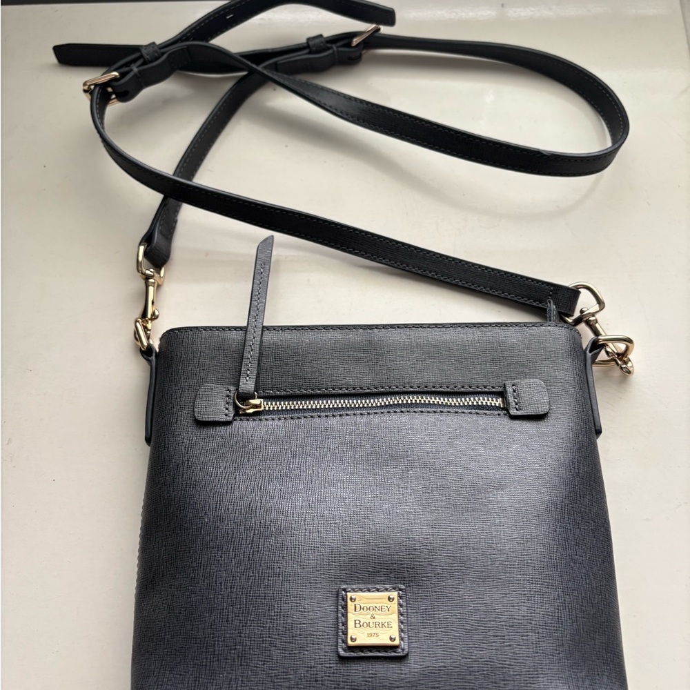 Dooney & Bourke dark gray Saffiano Crossbody with Gold Hardware - Picture 5 of 9